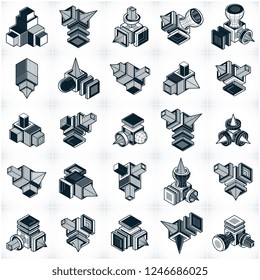 Abstract construction isometric designs collection, vector set.