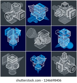 Abstract construction isometric designs collection, vector set.