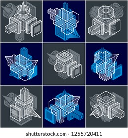 Abstract construction isometric designs collection, vector set.
