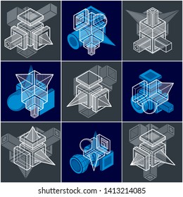 Abstract construction isometric designs collection, vector set.