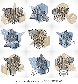 Abstract construction isometric designs collection, vector set.