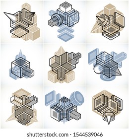 Abstract construction isometric designs collection, vector set.