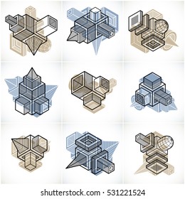 Abstract construction isometric designs collection, vector set.