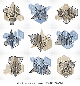 Abstract construction isometric designs collection, vector set.
