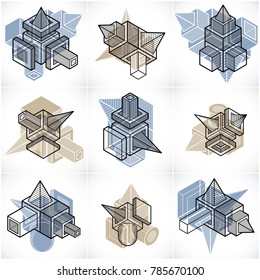 Abstract construction isometric designs collection, vector set.
