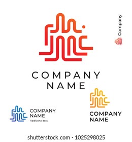Abstract Construction Lines Logo. Bright Colorful Modern Identity Brand Icon Symbol. Concept Set Template Vector