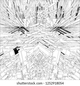 Abstract Construction Structure Isolated Illustration On White Background Vector 447