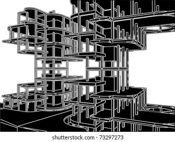 Abstract Construction Structure Vector 218