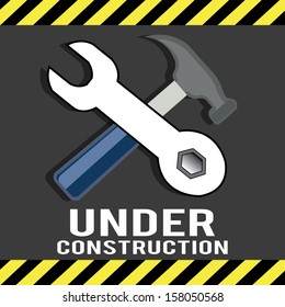 abstract construction tool making a special under construction background
