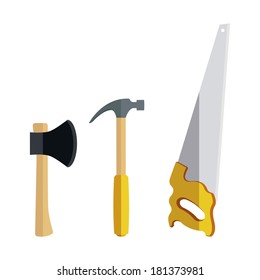 abstract construction tools on a white background