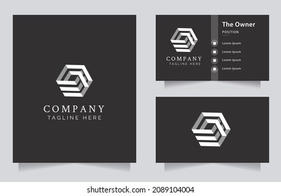 Abstract Construction vector logo design template. Corporate company identity. Unique technology and electronics symbol. hexagon. Cube icon. Start up business concept.