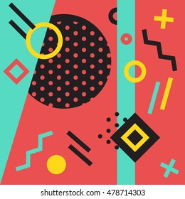 Abstract constructivism and cubism pattern. Hipster pattern. Trendy pastel cute background.