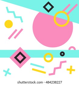 Abstract constructivism and cubism pattern. Hipster pattern. Trendy pastel cute background.