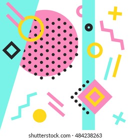 Abstract constructivism and cubism pattern. Hipster pattern. Trendy pastel cute background.
