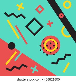 Abstract constructivism and cubism pattern. Hipster pattern. Trendy pastel cute background.