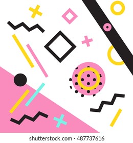 Abstract constructivism and cubism pattern. Hipster pattern. Trendy pastel cute background.