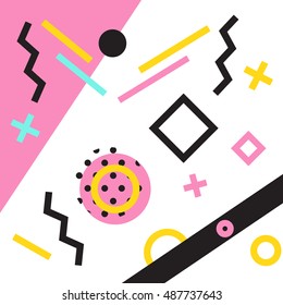 Abstract constructivism and cubism pattern. Hipster pattern. Trendy pastel cute background.