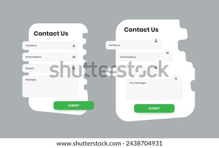 Abstract contact us form ui layout