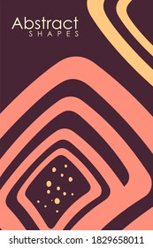 Abstract contemporary aesthetic background with desert, mountains, Sun. Earth tones, burnt orange, terracotta colors. Boho wall decor. Mid century modern minimalist art print. Organic shape Vector