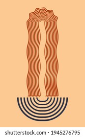Abstract contemporary aesthetic background with geometric balance shapes, Boho design for cards, posters, T-shirts, invitations, nursery wall decor or flyers. Vector cartoon  illustration