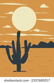 Abstract contemporary aesthetic night desert landscape