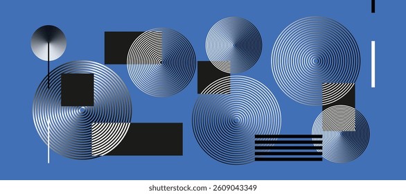 Abstract Contemporary art background. Retro Geometric wallpaper with vintage colorful perspective geometric prism shape. Ideal design for card, poster, social media, banner, ads.