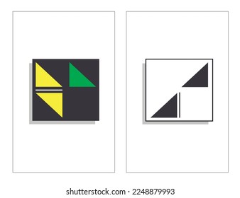 abstract contemporary art; compartmentation and fractionation, set of black and white geometrical shapes; print wall art; minimal posters for a different area
