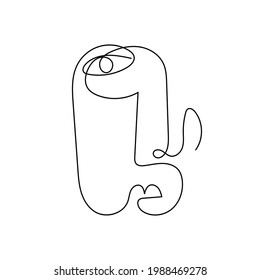 Abstract contemporary art. Cubism linear face. Simple minimal beauty logo. Continuous line drawing. Vintage trendy design for poster, flyer, print, card. t-shirt. 