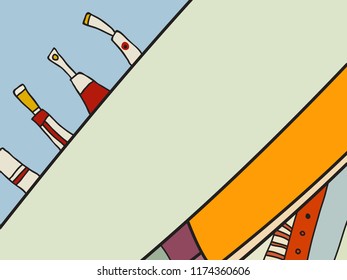 Abstract contemporary art with doodles. Vector colorful pattern for poster, postcard, backdrop. Illustration with vivid abstract composition template. Psychedelic doodle graphic with lines, circles.