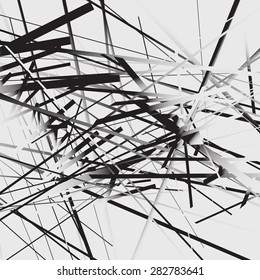 Abstract contemporary art like image made of random lines. Vector.