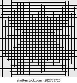Abstract contemporary art like image made of random lines. Vector.