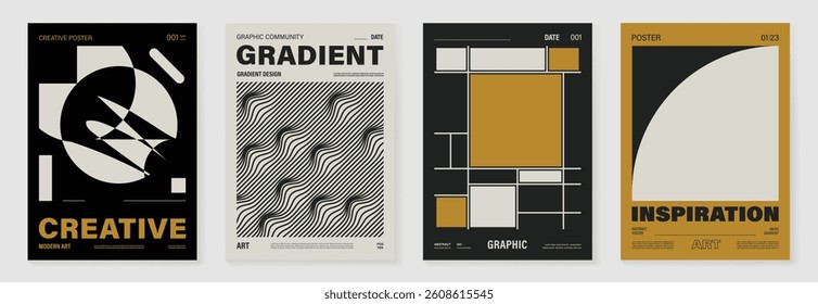 Abstract Contemporary art poster background. Retro Geometric cover template with vintage colorful perspective geometric prism shape. Ideal design for background, social media, banner, ads.