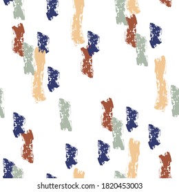 Abstract contemporary art seamless pattern with trendy textured charcoal or dry brush design elements in pastel modern colors.