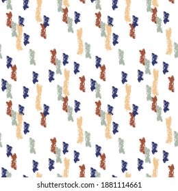 Abstract contemporary art seamless pattern with trendy textured charcoal or dry brush design elements in pastel modern colors.
