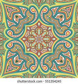abstract contemporary asian style pattern on green background