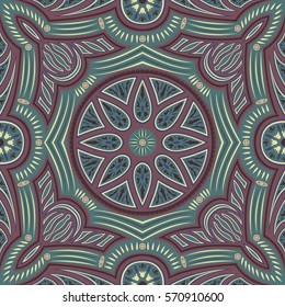 abstract contemporary asian style pattern on green background