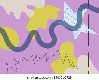 Abstractas fondo contemporáneo con Formas y líneas dibujadas a mano. Ilustración vectorial moderna de moda para la impresión del tixtile, Anuncio, folleto, diseño de la marca.