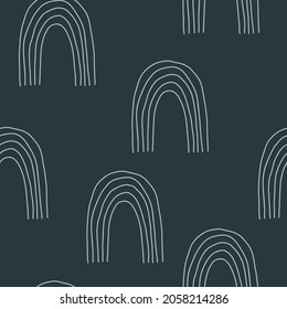 Abstract contemporary background, trendy pattern. Seamless pattern with rainbow in pastel beige. Vector illustration for card, print on clothes.