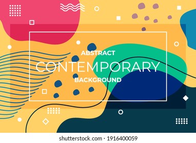 Abstract contemporary background vector template. Modern and retro element. Eps 10 vector. Memphis element.