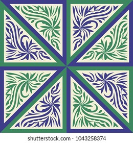 abstract contemporary blue and green switching pattern