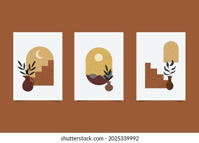abstract contemporary boho style wall decoration collection vector eps 10
