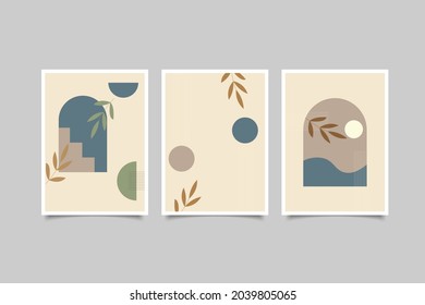 abstract contemporary boho wall art collection vector illustration eps 10