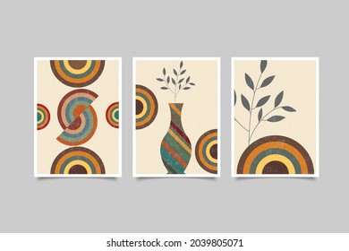 abstract contemporary boho wall art collection vector illustration eps 10