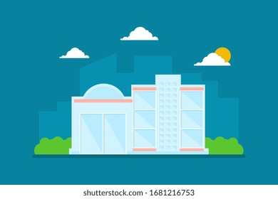 Abstract Contemporary Building Facade, Urban Landscape Design Element Vector Illustration