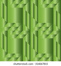 Abstract contemporary decorative seamless pattern with different geometrical shapes of green metallic gradient