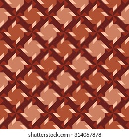 Abstract contemporary decorative seamless pattern with different geometrical shapes of brown shades