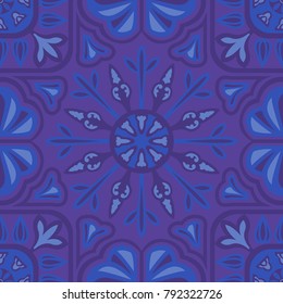 abstract contemporary flora pattern on violet