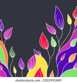 abstract contemporary floral background pattern design. flower art style and summer theme.