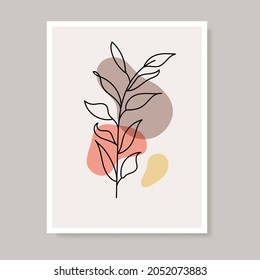 Abstract contemporary flower minimal modern vector design. Minimal abstract flower collection leaf