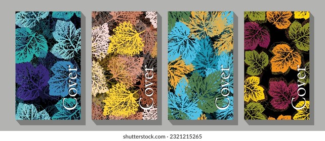 Abstract contemporary flyer template with natural floral motif.  Organic shape design for wall framed prints, canvas prints, poster, home de